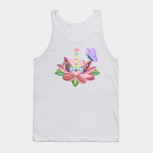 Insect Flower Tea Party Tank Top